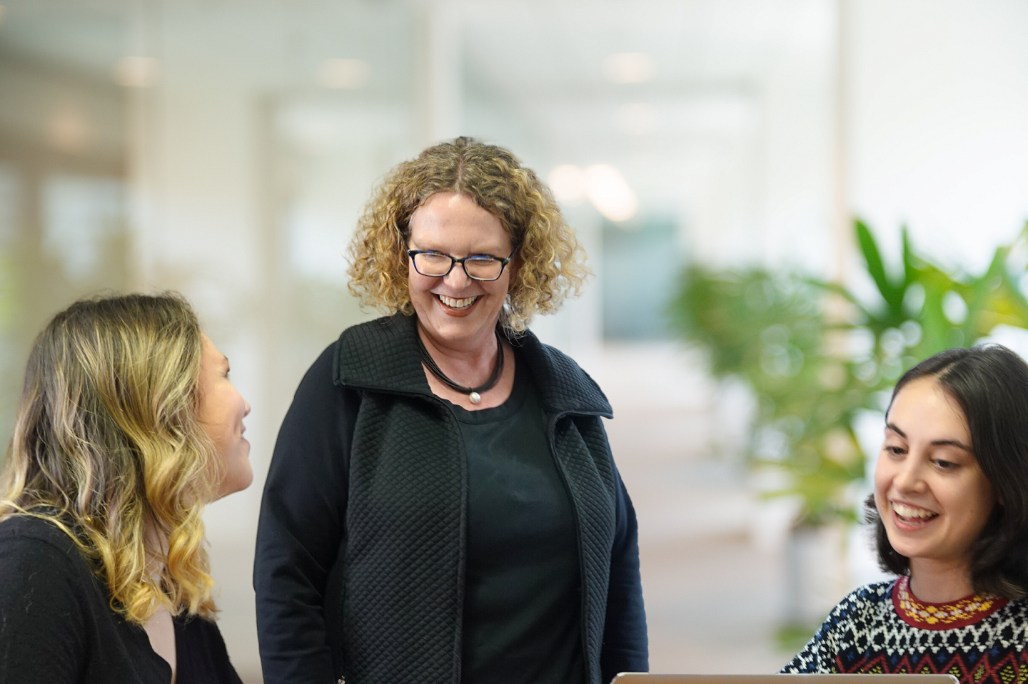 Clinical faculty engaging with business clinic law students