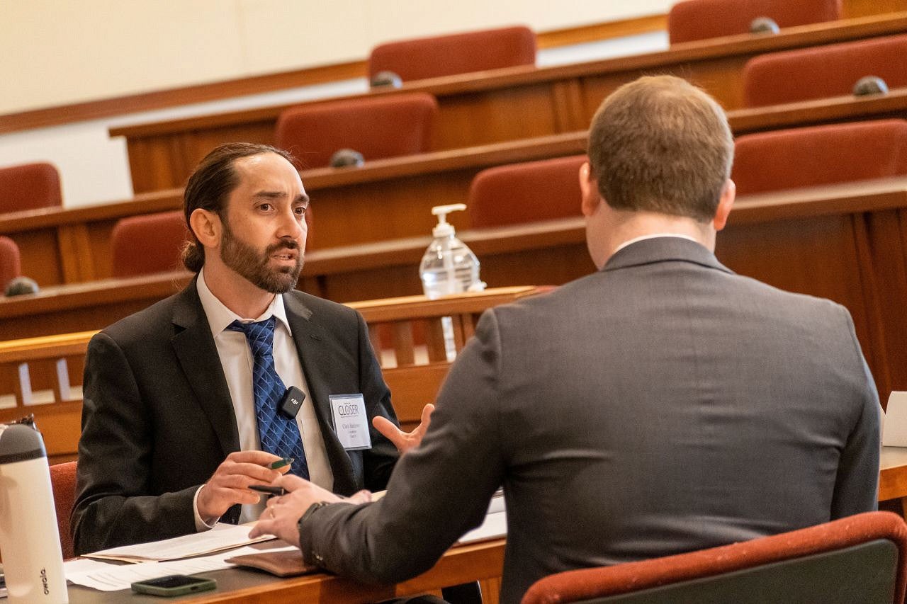 Oregon Law student Clark Barlowe participates in The Closer, hosted by Baylor Law in Waco, Texas.