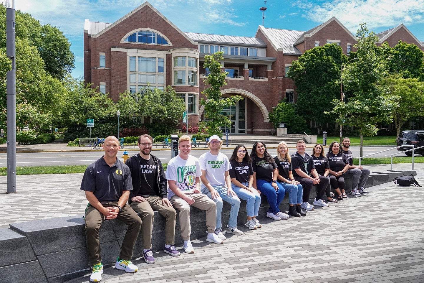 Group shot outside the law school