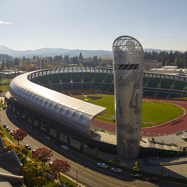 Hayward Field seen from above.