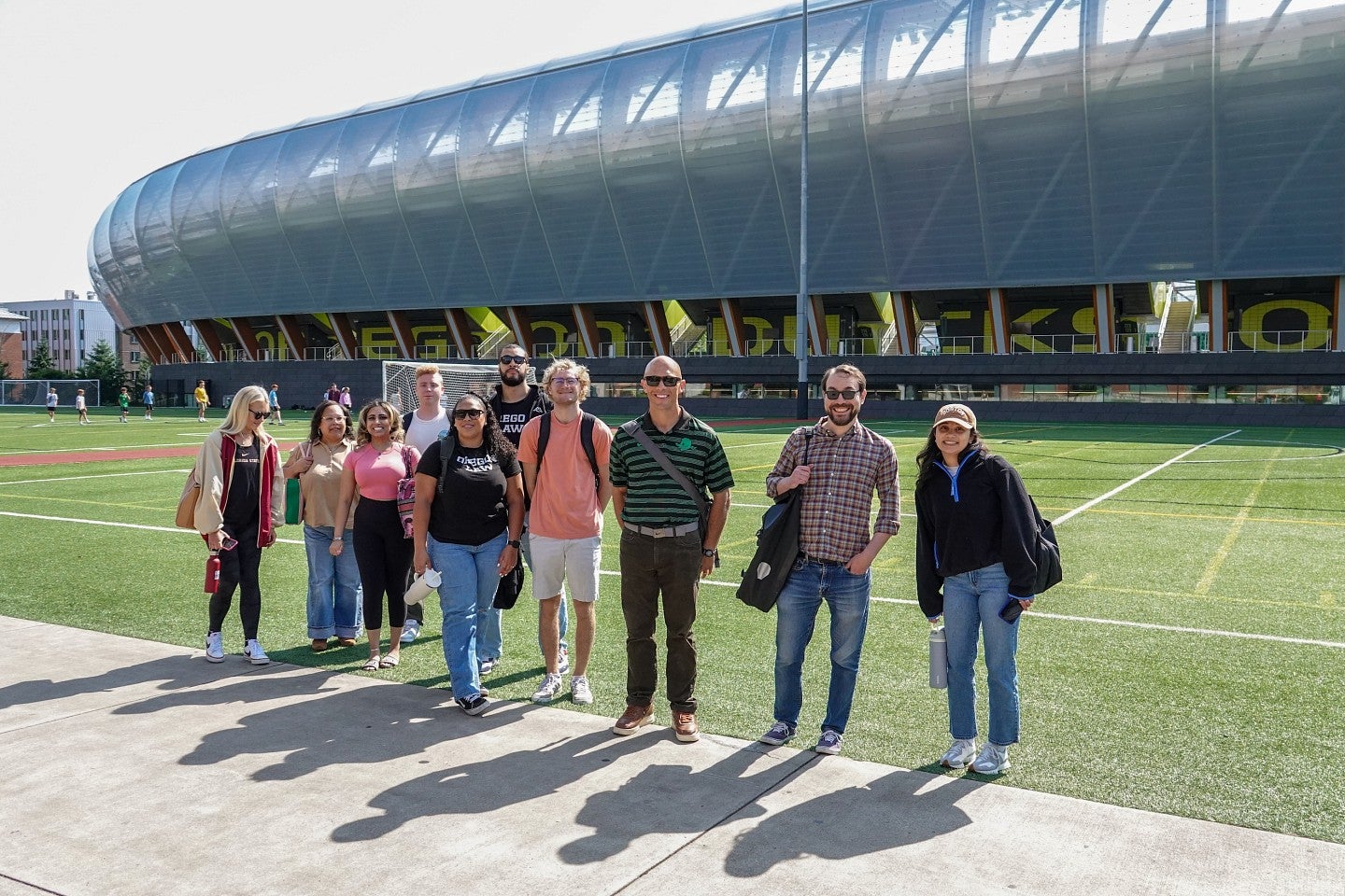SSLI take a group photo outside Hayward Field