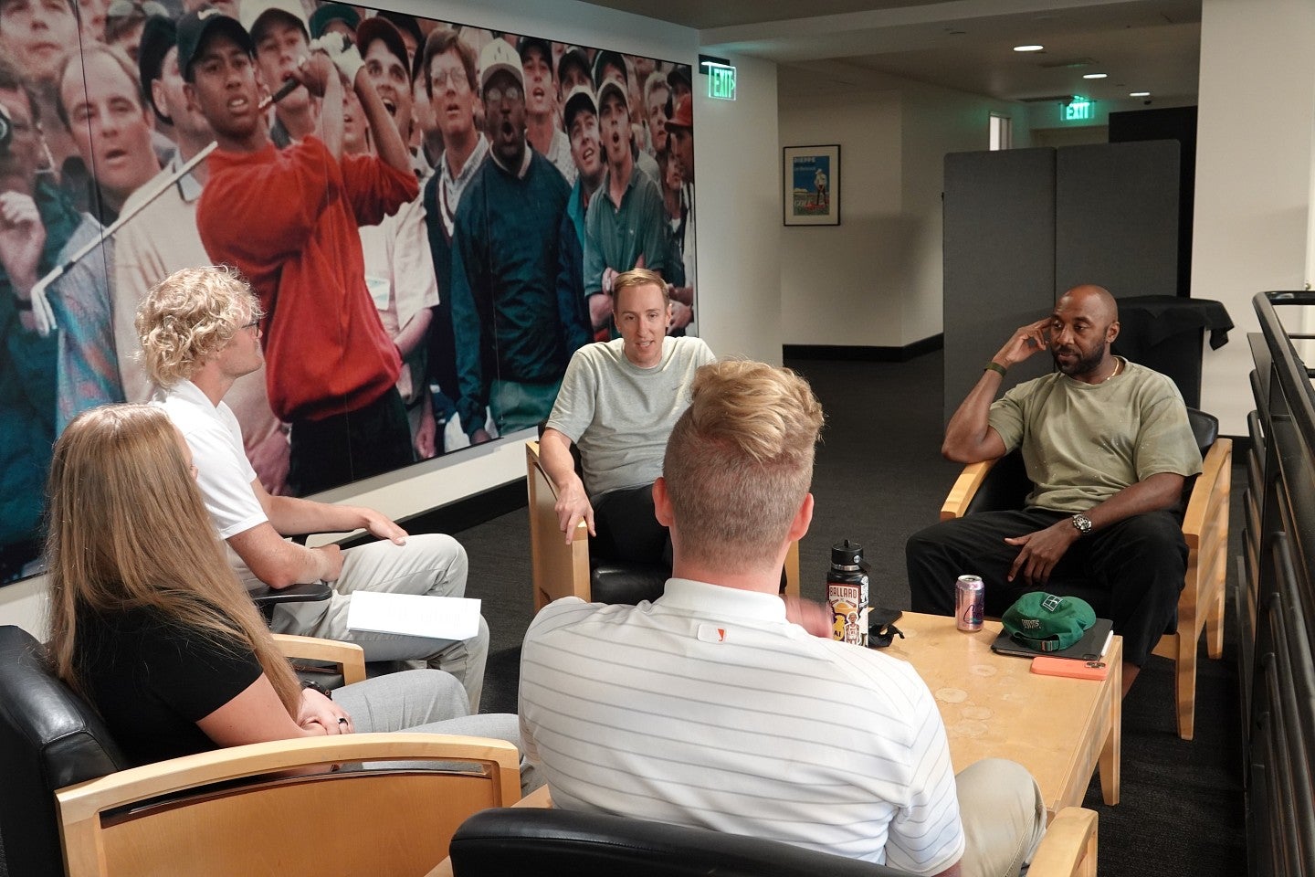 Students networking with Nike attorneys