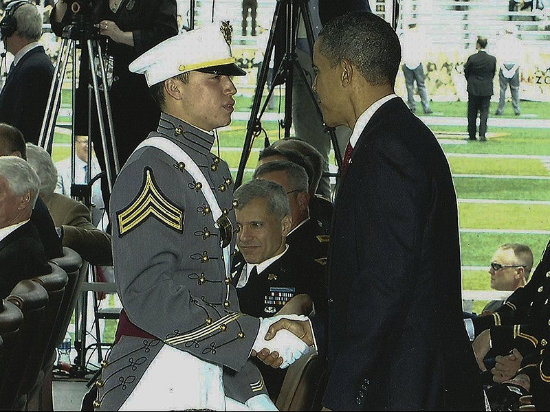 Scott Wright, JD '19, and President Obama