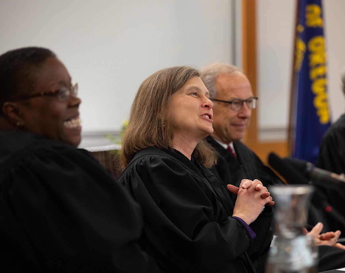 Oregon Supreme Court Judges at Oregon Law in March 2019