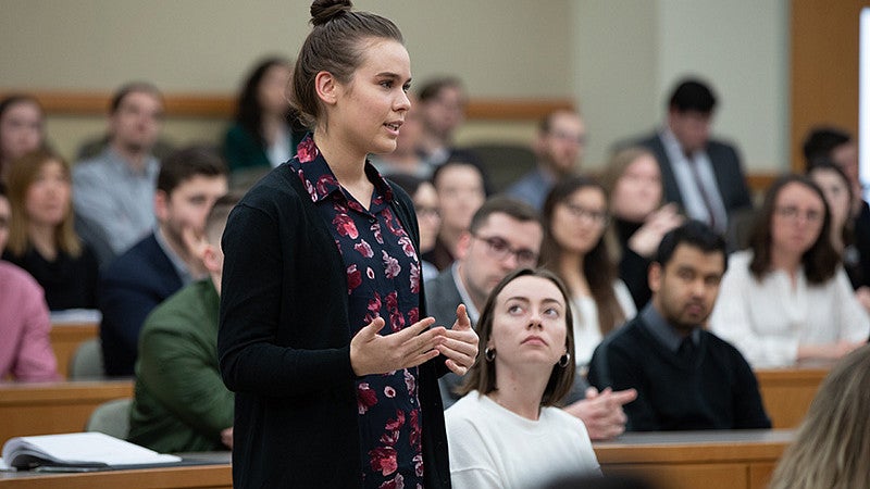 Law student speaking to the Oregon Supreme Court March 2019