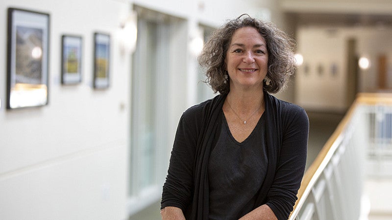 Photo of Professor Merle Weiner outside of the Law library