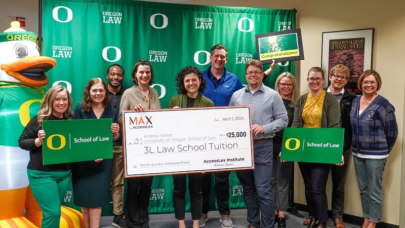 Oregon Law Group photo of faculty, staff and student