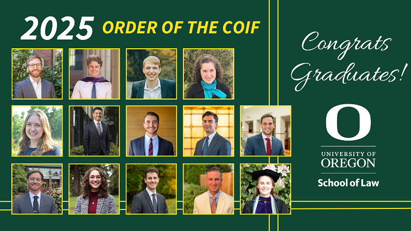 2025 Order of the Coif Inductees Oregon Law