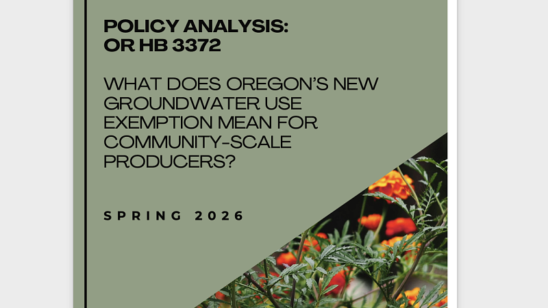 Report cover — OR HB 3372 Policy Analysis