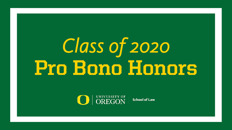 Class of 2020 Pro Bono Honors