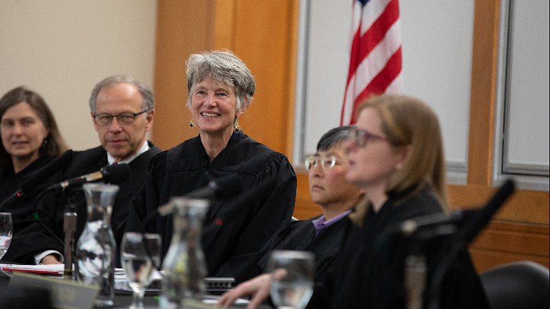 Oregon Supreme Court Justices sitting at the bench