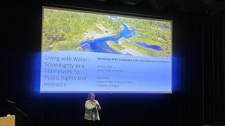 Professor Adell Amos presents "Living with Water: Sovereignty as a Framework for Public Rights and Interests" at the APRU Sustainable Cities and Landscapes Conference