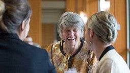 Chief Justice Martha Walters chats with students at the annual Oregon Supreme Court luncheon