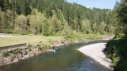 Former Marmot Dam site at Sandy River in Oregon