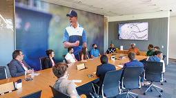Oregon Summer Sports Law Institute Students in a Nike Boardroom