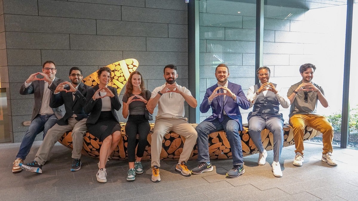 SSLI participants "throwing the O" at the Nike headquarter offices