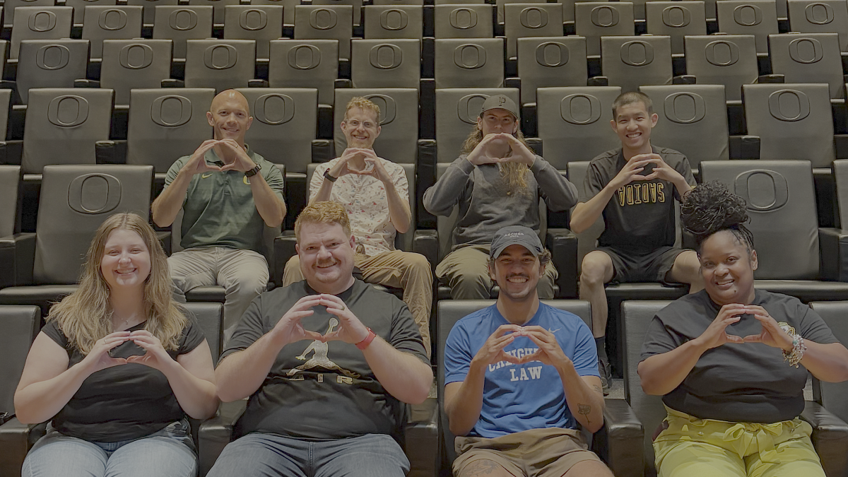 Students at the team video theater at Hatfield-Dowlin Complex