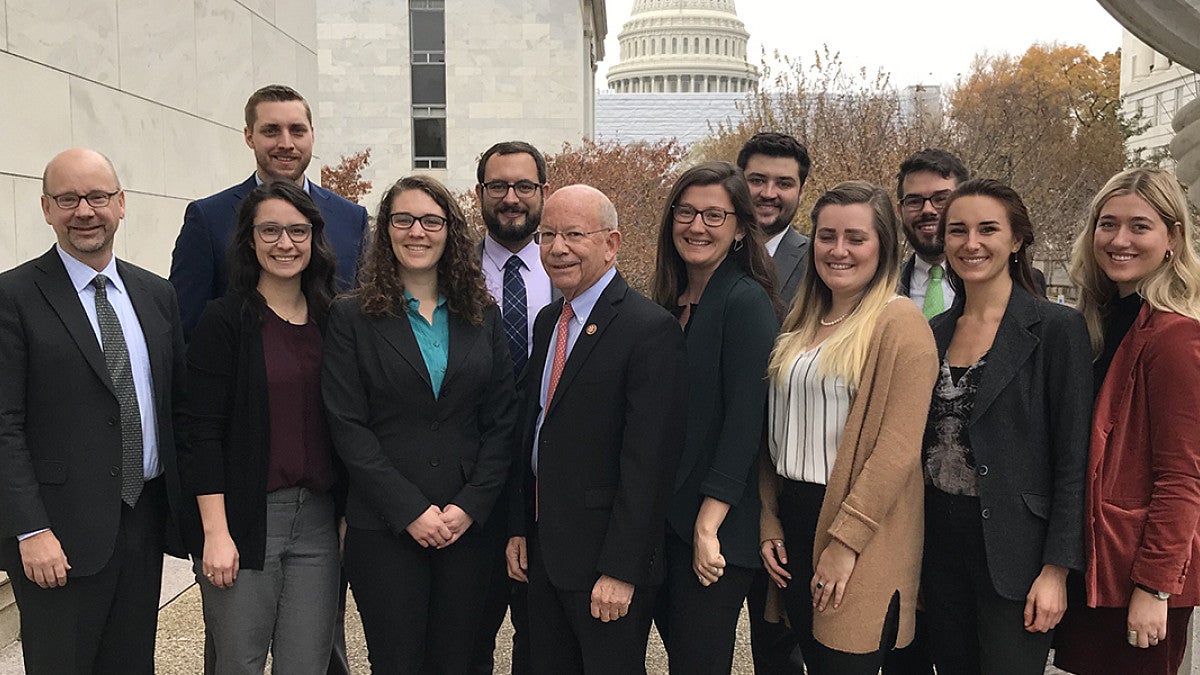 Sen. Peter Defazio with UO Law students in DC