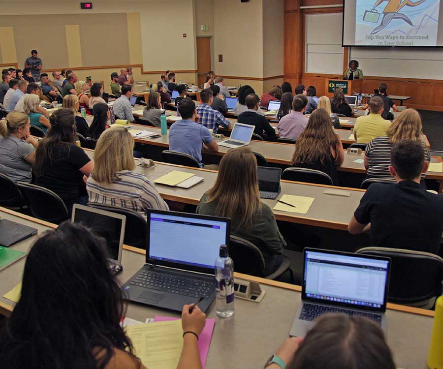 Students in a law school class Students in a law school class