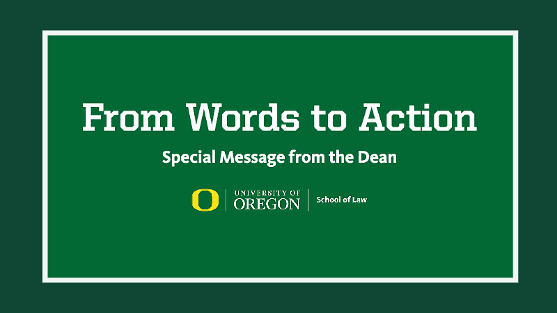 Special message from the Dean