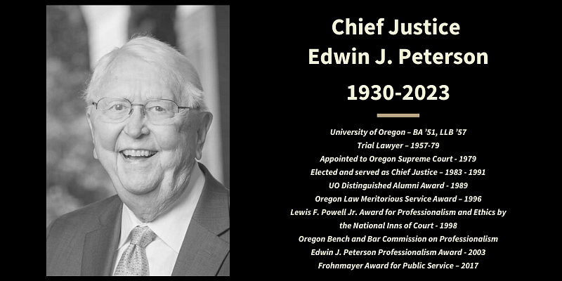 Oregon Law remembers Double Duck and Oregon Supreme Court Chief Justice Peterson