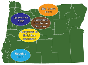 Map of OHCS funded program locations in Oregon
