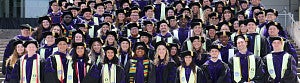 2019 graduating class in their graduation gowns