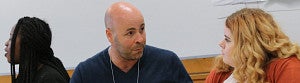 CRES 2019 Two students face to face negotiating or discussing a serious matter in a classroom