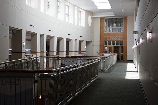 2nd floor of the Law school looking towards the law library