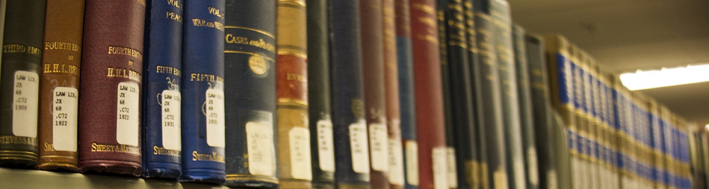 books on the law library shelf