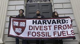 Students had demanded for years that Harvard University divest from fossil fuels. Keith Bedford/The Boston Globe via Getty Images