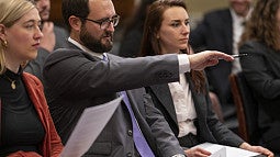 UO Law student Tom Housel speaking in DC